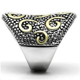 3W243 - Reverse Two-Tone Brass Ring with No Stone - Alamode - Flyclothing LLC