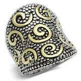 3W243 - Reverse Two-Tone Brass Ring with No Stone - Alamode - Flyclothing LLC