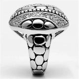 3W244 - Rhodium Brass Ring with AAA Grade CZ in Clear - Alamode - Flyclothing LLC