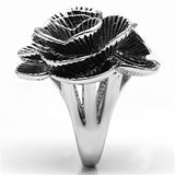 3W245 - Rhodium Brass Ring with AAA Grade CZ  in Clear - Alamode