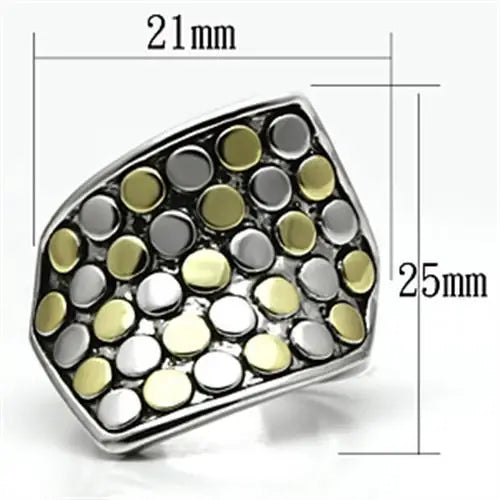3W249 - Reverse Two-Tone Brass Ring with No Stone - Alamode - Flyclothing LLC