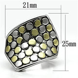 3W249 - Reverse Two-Tone Brass Ring with No Stone - Alamode - Flyclothing LLC