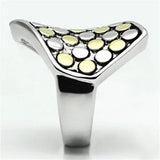 3W249 - Reverse Two-Tone Brass Ring with No Stone - Alamode - Flyclothing LLC