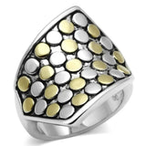 3W249 - Reverse Two-Tone Brass Ring with No Stone - Alamode - Flyclothing LLC