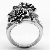 3W250 - Rhodium Brass Ring with AAA Grade CZ in Fuchsia - Alamode - Flyclothing LLC