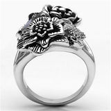 3W250 - Rhodium Brass Ring with AAA Grade CZ  in Fuchsia - Alamode