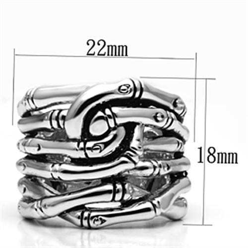 3W253 - Rhodium Brass Ring with No Stone - Alamode - Flyclothing LLC