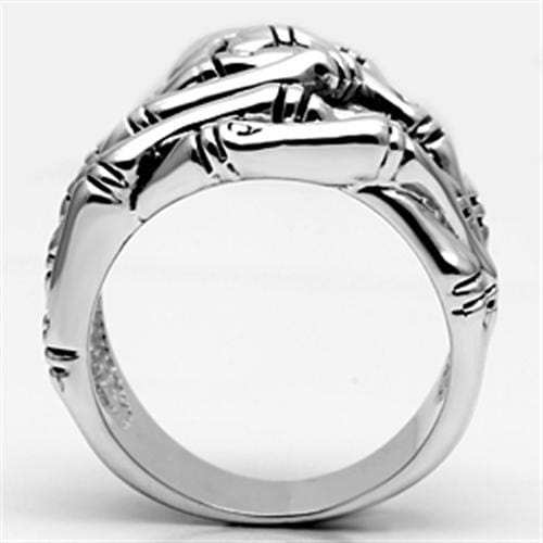 3W253 - Rhodium Brass Ring with No Stone - Alamode - Flyclothing LLC