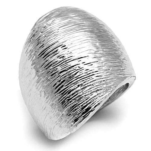 3W256 - Rhodium Brass Ring with No Stone - Alamode - Flyclothing LLC