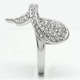 3W260 - Rhodium Brass Ring with Top Grade Crystal in Clear - Alamode - Flyclothing LLC