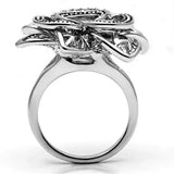 3W261 - Rhodium Brass Ring with AAA Grade CZ in Clear - Alamode - Flyclothing LLC