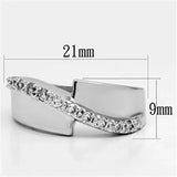 3W267 - Rhodium Brass Ring with AAA Grade CZ in Clear - Alamode - Flyclothing LLC