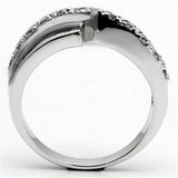 3W267 - Rhodium Brass Ring with AAA Grade CZ in Clear - Alamode - Flyclothing LLC