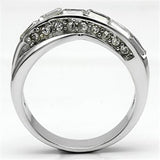3W269 - Rhodium Brass Ring with Top Grade Crystal  in Clear - Alamode