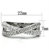 3W274 - Rhodium Brass Ring with AAA Grade CZ in Clear - Alamode - Flyclothing LLC