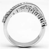 3W274 - Rhodium Brass Ring with AAA Grade CZ in Clear - Alamode - Flyclothing LLC