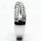 3W274 - Rhodium Brass Ring with AAA Grade CZ in Clear - Alamode - Flyclothing LLC