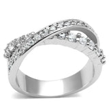 3W274 - Rhodium Brass Ring with AAA Grade CZ in Clear - Alamode - Flyclothing LLC