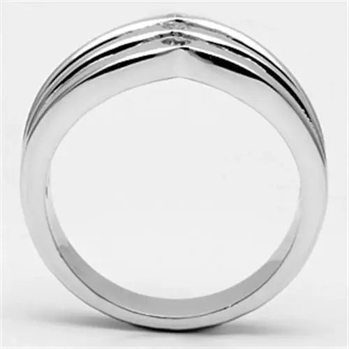 3W276 - Rhodium Brass Ring with AAA Grade CZ in Clear - Alamode - Flyclothing LLC