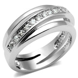 3W284 - Rhodium Brass Ring with AAA Grade CZ in Clear - Alamode - Flyclothing LLC