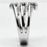 3W285 - Rhodium Brass Ring with AAA Grade CZ in Clear - Alamode - Flyclothing LLC