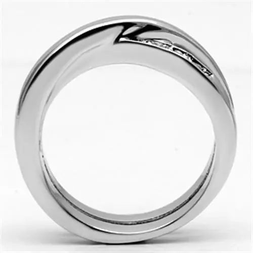 3W287 - Rhodium Brass Ring with AAA Grade CZ in Clear - Alamode - Flyclothing LLC