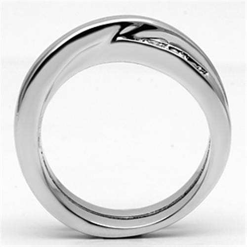 3W287 - Rhodium Brass Ring with AAA Grade CZ in Clear - Alamode - Flyclothing LLC