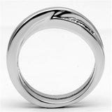 3W287 - Rhodium Brass Ring with AAA Grade CZ  in Clear - Alamode