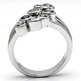 Lorna Cocktail Ring - Rhodium Brass, AAA CZ , Multi Color - 3W290 - Alamode - Flyclothing LLC