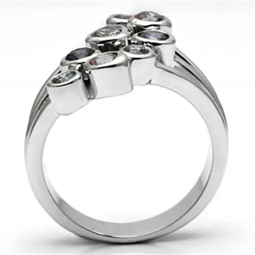Lorna Cocktail Ring - Rhodium Brass, AAA CZ , Multi Color - 3W290 - Alamode - Flyclothing LLC