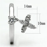 3W293 - Rhodium Brass Ring with AAA Grade CZ in Clear - Alamode - Flyclothing LLC