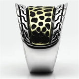 3W296 - Reverse Two-Tone Brass Ring with No Stone - Alamode - Flyclothing LLC