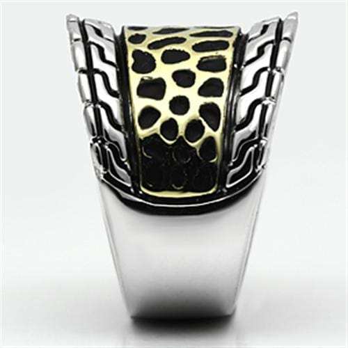 3W296 - Reverse Two-Tone Brass Ring with No Stone - Alamode - Flyclothing LLC