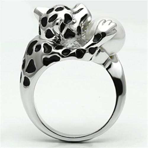 3W297 - Rhodium Brass Ring with Synthetic Pearl in White - Alamode - Flyclothing LLC