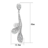 3W299 - Rhodium Brass Earrings with AAA Grade CZ in Clear - Alamode - Flyclothing LLC