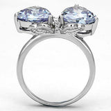 3W309 - Rhodium Brass Ring with AAA Grade CZ in Light Amethyst - Alamode - Flyclothing LLC