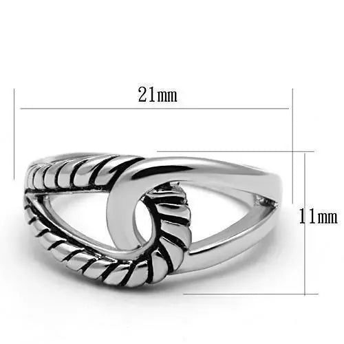 3W310 - Rhodium Brass Ring with Epoxy in Jet - Alamode - Flyclothing LLC