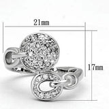 3W321 - Rhodium Brass Ring with AAA Grade CZ in Clear - Alamode - Flyclothing LLC