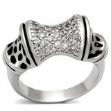 3W324 - Rhodium Brass Ring with AAA Grade CZ in Clear - Alamode - Flyclothing LLC