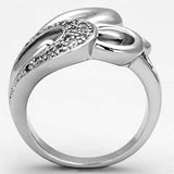 3W325 - Rhodium Brass Ring with AAA Grade CZ in Clear - Alamode - Flyclothing LLC