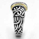 3W327 - Reverse Two-Tone Brass Ring with Top Grade Crystal in Clear - Alamode - Flyclothing LLC