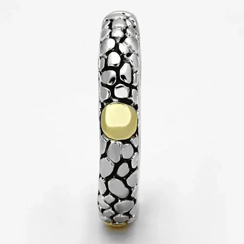 3W332 - Reverse Two-Tone Brass Ring with Epoxy in Jet - Alamode - Flyclothing LLC