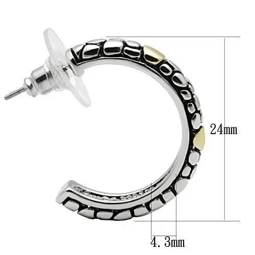 3W335 - Reverse Two-Tone Brass Earrings with Epoxy in Jet - Alamode - Flyclothing LLC