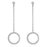 3W364 - Rhodium Brass Earrings with AAA Grade CZ in Clear - Alamode - Flyclothing LLC