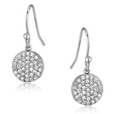 3W369 - Rhodium Brass Earrings with AAA Grade CZ  in Clear
