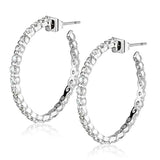 3W370 - Rhodium Brass Earrings with AAA Grade CZ in Clear - Alamode - Flyclothing LLC