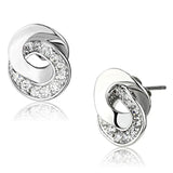 3W376 - Rhodium Brass Earrings with AAA Grade CZ in Clear - Alamode - Flyclothing LLC