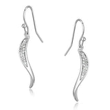 3W377 - Rhodium Brass Earrings with AAA Grade CZ in Clear - Alamode - Flyclothing LLC