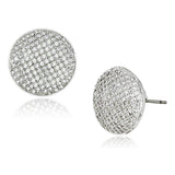 3W388 - Rhodium Brass Earrings with AAA Grade CZ  in Clear - Alamode