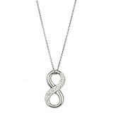 3W407 - Rhodium Brass Necklace with Top Grade Crystal  in Clear - Alamode